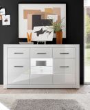 Sideboard Carrara in wei� Hochglanz Wohn- und Esszimmer Kommode 164 x 97 cm