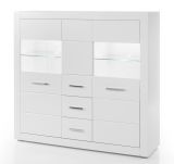 Highboard Carrara in wei� Hochglanz Wohn- und Esszimmer Anrichte 149 x 142 cm