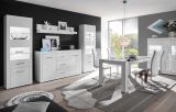 Wohnwand Carrara in wei� Hochglanz Wohnkombination 4-teilig 314 x 198 cm