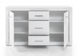 Wohnwand Carrara in wei� Hochglanz Wohnkombination 4-teilig 314 x 198 cm