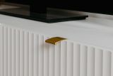 Sideboard Hawick in wei� matt mit 3D-Wellenstruktur Wohn- und Esszimmer Kommode 179 x 90 cm