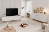 TV-Lowboard Hawick in wei� matt mit 3D-Wellenstruktur TV Unterteil in Komforth�he 179 x 61 cm