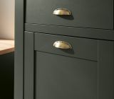 Sideboard Norwich in gr�n und Wotan Eiche Landhaus Kommode mit Weinregal 145 x 83 cm