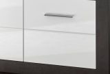 Sideboard Briard in wei� Hochglanz und grau Stone Wohn- und Esszimmer Kommode 164 x 97 cm