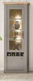 Vitrine Rideau in grau und Artisan Eiche Landhaus Vitrinenschrank 71 x 201 cm
