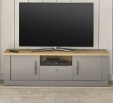 TV-Lowboard Rideau in grau und Artisan Eiche Landhaus TV Unterteil 155 x 48 cm