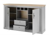 Wohnwand Rideau in grau und Artisan Eiche Landhaus Wohnkombination 4-teilig 328 x 201 cm