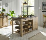 K�cheninsel Stove in Used Wood hell und anthrazit K�chenschrank freistehend 162 x 77 cm