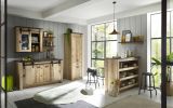K�chentheke Stove in Used Wood hell und anthrazit K�cheninsel freistehend 130 cm