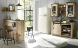 K�che mit Theke Stove in Used Wood hell und anthrazit K�chenschrank Set 6-teilig