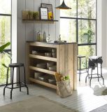 K�che mit Theke Stove in Used Wood hell und anthrazit K�chenschrank Set 6-teilig