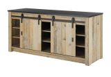 K�che Stove in Used Wood hell und anthrazit K�chenschrank Set 3-teilig