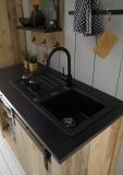 K�che Stove in Used Wood hell und anthrazit K�chenschrank Set 3-teilig
