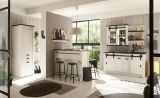 K�chenschrank Stove in wei� Pinie und anthrazit Landhaus K�che Unterschrank f�r Sp�le oder Kochfeld 161 x 93 cm