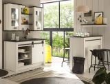K�chentheke Stove in wei� Pinie und anthrazit Landhaus K�cheninsel freistehend 130 cm