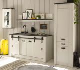 K�che H�ngeschrank Stove in wei� Pinie und anthrazit Landhaus K�chenschrank h�ngend 50 x 90 cm