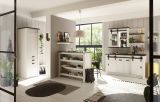 K�che mit Theke Stove in wei� Pinie und anthrazit Landhaus K�chenschrank Set 6-teilig