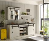 K�che Stove in wei� Pinie und anthrazit Landhaus K�chenschrank Set 3-teilig