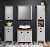Badezimmer H�ngeschrank Landside in grau und Eiche Artisan Landhaus Badschrank h�ngend 46 x 73 cm