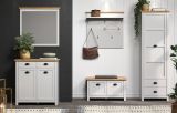Garderobenschrank Landside in grau und Eiche Artisan Landhaus Garderobe oder gro�er Schuhschrank 65 x 201 cm