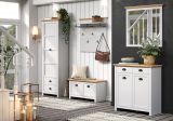 Garderobenschrank Landside in grau und Eiche Artisan Landhaus Garderobe oder gro�er Schuhschrank 65 x 201 cm