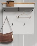 Garderobenpaneel Landside in grau und Eiche Artisan Landhaus Wandgarderobe 91 x 106 cm