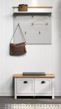 Garderobenpaneel Landside in grau und Eiche Artisan Landhaus Wandgarderobe 91 x 106 cm