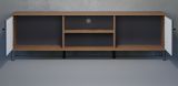 TV-Lowboard Rhomba in Graphite Grau und Eiche Kraft Gold 186 x 56 cm, Soft-Close