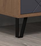 Highboard Rhomba in Graphite Grau und Eiche Kraft Gold Wohn- und Esszimmer Kommode 123 x 136 cm