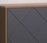 Sideboard Rhomba in Graphite Grau und Eiche Kraft Gold, Kommode 183 x 76 cm mit Soft-Close