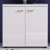 Badezimmer Waschbeckenunterschrank Nightlife in wei� Hochglanz Badschrank 65 x 63 cm