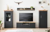 Kommode Ribera in grau und Wotan Eiche Landhaus Wohn- und Esszimmer Highboard 72 x 146 cm