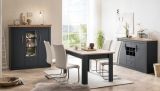 Kommode Ribera in grau und Wotan Eiche Landhaus Wohn- und Esszimmer Highboard 72 x 146 cm