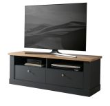TV-Lowboard Ribera Grau und Wotan Eiche Landhaus 135 x 51 cm, Soft-Close