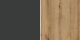 TV-Lowboard Synnax in grau und Evoke Eiche TV Unterteil mit Komforth�he 187 x 59 cm