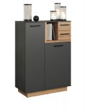 Flurkommode Synnax in grau und Evoke Eiche Flur Diele Kommode 80 x 113 cm