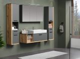 Badezimmer Spiegelschrank Synnax in grau Badschrank 3-t�rig 120 cm