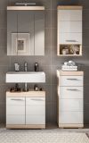 Badezimmer H�ngeschrank Mambo in wei� Hochglanz und Sonoma Eiche Badschrank h�ngend 37 x 79 cm