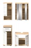 Badm�bel Set 4-teilig Mambo in wei� Hochglanz und Sonoma Eiche Badkombination 112 x 191 cm