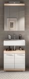 Badm�bel Set 2-teilig Mambo in wei� Hochglanz und Sonoma Eiche Badkombination 60 x 191 cm