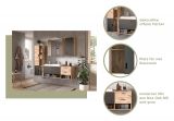 Badezimmer H�ngeschrank Oderzo in Eiche und grau Badschrank 37 x 75 cm Soft-Close