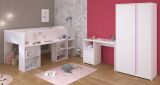 Parisot Kinder- und Jugendzimmer Pirouette13 in wei� mit grau oder rosa Komplett-Set 3-teilig