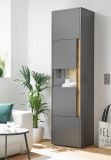 Aktenschrank Center in grau matt und Wotan Eiche Vitrine f�r Homeoffice und B�ro 50 x 200 cm