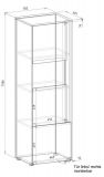 Aktenschrank Center in grau matt und Wotan Eiche Vitrine f�r Homeoffice und B�ro 50 x 158 cm