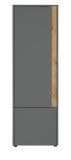 Aktenschrank Center in grau matt und Wotan Eiche Stauraumschrank f�r Homeoffice und B�ro 50 x 158 cm