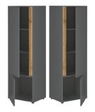Aktenschrank Center in grau matt und Wotan Eiche Stauraumschrank f�r Homeoffice und B�ro 50 x 158 cm
