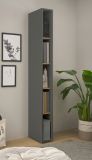 Aktenregal Center in grau matt und Wotan Eiche Standregal f�r Homeoffice und B�ro 20 x 200 cm