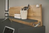 Sekret�r Center in grau matt und Wotan Eiche Wandsekret�r f�r Homeoffice und B�ro 100 cm