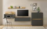 B�roregal Center in Wotan Eiche und grau matt Wandregal f�r Homeoffice und B�ro 170 cm