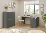 Schreibtisch Center in grau matt und Wotan Eiche Laptoptisch f�r Homeoffice und B�ro 143 x 62 cm